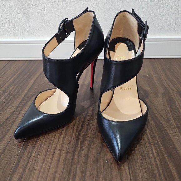 Christian Louboutin Shoes - Christian Louboutin Sharpeta D'Orsay Black Leather Pumps